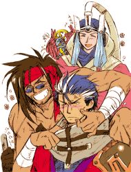 00s 3boys auron braska final_fantasy final_fantasy_x grin jecht lowres male_focus multiple_boys smile aged_down