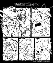 Rule 34 | abbadomon core, atlurkabuterimon, bloomlordmon, digimon, digimon (creature), dinobeemon, fairy, flower, highres, jewelbeemon, lilimon, monochrome, monster girl, petals, plant girl, ponchomon, shurimon, silphymon, stingmon, tentomon