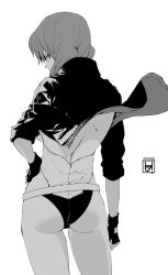 1girl artist_request ass expressionless ghost_in_the_shell highres kusanagi_motoko looking_at_viewer looking_back tagme