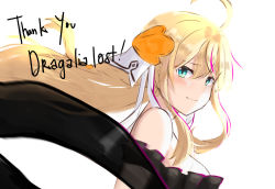 ahoge blonde_hair dragalia_lost hair_ornament highres long_hair smile tearing_up tears white_headwear yona_(illusty0na) zethia
