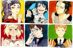 Rule 34 | anzishen, ao no exorcist, blue eyes, character request, earrings, flower, hair flower, hair ornament, jewelry, kamiki izumo, long hair, miwa konekomaru, moriyama shiemi, multiple girls, okumura rin, okumura yukio, open mouth, paku noriko, pointy ears, red eyes, shima renzou, suguro ryuuji