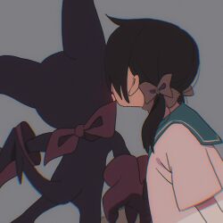 Rule 34 | ai (digimon), digimon, digimon (creature), digimon tamers, gloves, highres, impmon, kiss on the cheek, scarf, tail