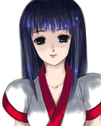 1girl ainu_clothes blue_eyes blue_hair breasts large_breasts long_hair looking_at_viewer nakoruru pink_lips samurai_spirits shaded_face smile snk solo the_king_of_fighters