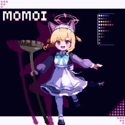 4girls animal_ear_hairband animal_ears animated apron aris_(blue_archive) aris_(maid)_(blue_archive) birdman46049238 blue_archive broom child fake_animal_ears hairband maid maid_apron maid_headdress midori_(blue_archive) midori_(maid)_(blue_archive) momoi_(blue_archive) momoi_(maid)_(blue_archive) multiple_girls pixel_art standing tagme tail video yuzu_(blue_archive) yuzu_(maid)_(blue_archive)