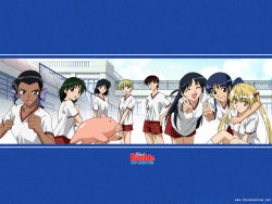 00s 1boy 6+girls ^_^ closed_eyes cloud dark_skin closed_eyes happy lala_gonzalez long_hair looking_at_viewer multiple_girls napoleon open_mouth outdoors sarah_adiemus sawachika_eri school school_rumble short_hair sky suou_mikoto_(school_rumble) takano_akira tsukamoto_tenma tsukamoto_yakumo twintails v