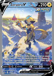 artist_name blanco026 blue_eyes blue_sky card_(medium) character_name claws company_name copyright_name copyright_notice english_text gen_3_pokemon gen_4_pokemon gen_7_pokemon in-universe_location kecleon legendary_pokemon mountain mythical_pokemon nintendo official_art open_mouth outdoors pokemon pokemon_(creature) pokemon_card pokemon_focus pokemon_swsh pokemon_tcg red_eyes sky snow snowing standing sun third-party_source trading_card tree weavile zeraora
