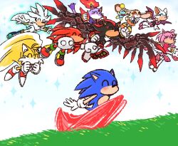 ^_^ amy_rose blaze_the_cat blush boots card chao_(sonic) cheese_(sonic) chibi child closed_eyes cream_the_rabbit dress fire flying formal_clothes gloves grass hairband highres knuckles_the_echidna loli multiple_tails petite rouge_the_bat running sega shadow_the_hedgehog shoes shota silver_the_hedgehog socks sonic_(series) sonic_frontiers sonic_frontiers:_the_final_horizon sonic_generations sonic_the_hedgehog sonic_x_shadow_generations suit tail tails_(sonic) tarot tarot_card tight_clothes two_tails wings yotsumeddd