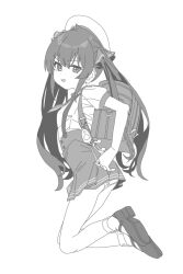 1girl backpack bag black_hair crime_prevention_buzzer hair_ribbon highres idolmaster idolmaster_cinderella_girls idolmaster_cinderella_girls_starlight_stage idolmaster_cinderella_girls_u149 kan_ppang long_hair mary_janes matoba_risa panties randoseru ribbon school_uniform shoes skirt smile socks solo twintails underwear