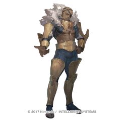 1boy abs armor bald basilio_(fire_emblem) dark-skinned_male dark_skin eyepatch facial_hair fire_emblem fire_emblem_awakening fire_emblem_heroes goatee gold_armor large_pectorals male_focus mature_male muscular muscular_male nintendo official_art old old_man pectorals shin_guards so-taro toeless_footwear toeless_legwear very_dark_skin