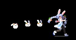 1girl 3others :d animal_ear_fluff animal_ears animated animated_gif bare_shoulders black_gloves black_leotard black_pantyhose blue_hair bow braid breasts frilled_thigh_strap carrot carrot_hair_ornament closed_eyes coat commentary creature food-themed_hair_ornament full_body fur_trim gloves hair_bow hair_ornament hololive kay_yu leotard long_hair looping_animation multicolored_hair multiple_others open_mouth outstretched_arms pantyhose pekomon_(usada_pekora) pixel_art rabbit_ears rabbit_girl rabbit_tail sleeveless small_breasts smile spread_arms tail thick_eyebrows thigh_strap transparent_background twin_braids twintails two-tone_hair usada_pekora usada_pekora_(1st_costume) very_long_hair virtual_youtuber walking white_bow white_coat white_footwear white_hair