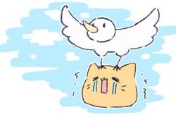 bird blob_(google) cat commentary_request crying_emoji emoji no_humans open_mouth original umihio