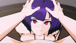1boy 1girl adorable_face akemi_ito animated echoes_of_the_town fellatio female indie_game oral pixel_art pixelated pixels purple_hair red_eyes short_hair town video