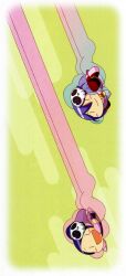 Rule 34 | 2girls, blush stickers, border, chibi, closed mouth, dress, elysia de lute ima, exif rotation, flying, full body, hagoromo, hair between eyes, hair ornament, haqua d&#039;rot herminium, highres, juliet sleeves, kami nomi zo shiru sekai, long hair, long sleeves, multiple girls, non-web source, official art, open mouth, pink dress, ponytail, puffy sleeves, purple hair, red shirt, scan, scan artifacts, shawl, shirt, sidelocks, skull hair ornament, smile, wakaki tamiki, white border, wide sleeves