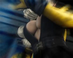 2000s_(style) 2006 3d animated animated_gif blonde_hair bouncing_breasts breasts cleavage jiggle large_breasts lien_neville lowres no_bra slow_motion snk the_king_of_fighters