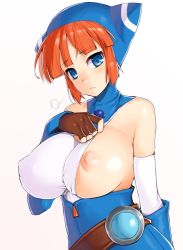 1girl animal_hood bad_id bad_pixiv_id breast_slip breasts breath_of_fire breath_of_fire_v cat_hood female_focus hood huge_breasts lin lin_(breath_of_fire) nagase_haruhito nipples one_breast_out solo
