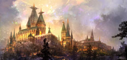 Rule 34 | absurdres, architecture, castle, cloud, cloudy sky, commentary, commentary request, day, english commentary, fantasy, highres, horizon, kurasuta, light, mixed-language commentary, nature, night, no humans, original, outdoors, scenery, sky, tree, water