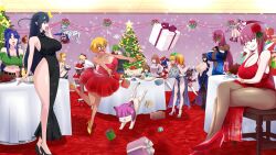 Rule 34 | 6+girls, akiyama rinko, breasts, christmas, dark-skinned female, dark skin, gigantic breasts, highres, huge breasts, igawa asagi, igawa sakura, ingrid (taimanin asagi), komochizuki, koukawa asuka, large breasts, long hair, mizuki shiranui, mizuki yukikaze, multiple girls, oboro (taimanin asagi), onizaki kirara, party, shinganji kurenai, taimanin (series), taimanin asagi, taimanin kurenai, taimanin murasaki, taimanin rpgx, taimanin yukikaze, yatsu murasaki