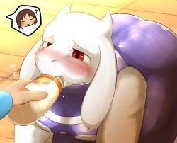 1boy artist_request blush furry highres open_mouth red_eyes toriel undertale