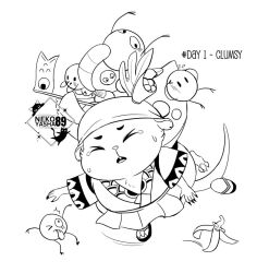 1boy akaname_(onmyoji) animal_ears artist_logo artist_name banana_peel claws closed_eyes commentary english_commentary furry furry_male logo male_focus monochrome mouse_boy mouse_ears mouse_tail nekoyacha onmyoji tail tripping white_background