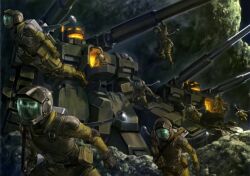 artist_request assault_rifle asteroid earth_federation_space_forces gun gundam gundam_perfect_file gundam_unicorn jetpack loto machinery mecha mobile_suit official_art open_hatch painting_(medium) realistic rifle robot scan science_fiction shoulder_cannon soldier traditional_media weapon yellow_visor