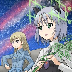 Rule 34 | bamboo, eila ilmatar juutilainen, hirschgeweih antennas, ishioto, night, night sky, sanya v. litvyak, sky, star (sky), starry sky, strike witches, strike witches: aurora no majo, tanabata, world witches series