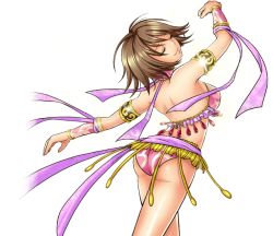 1girl armlet ass closed_eyes elie jewelry light_brown_hair official_art rave_(manga)