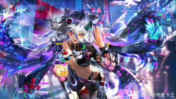 Rule 34 | + +, 000 (path to nowhere), 1girl, arm cutout, belt, black belt, black hair, black shirt, breasts, building, chest belt, chinese commentary, colored inner hair, commentary request, cowboy shot, creature, detached sleeves, facepaint, glitch, gloves, grey pantyhose, hair between eyes, hair ornament, hairpods, half gloves, hand on own thigh, hand up, happy, highres, holster, large breasts, leaning forward, light particles, lipstick, long hair, long sleeves, low twintails, makeup, multi-tied hair, multicolored hair, multiple belts, nail polish, open mouth, pantyhose, path to nowhere, pink eyes, puffy long sleeves, puffy sleeves, purple hair, purple nails, red gloves, red lips, shirt, single detached sleeve, single glove, single half glove, single sleeve, skyscraper, smile, solo, sparkling eyes, standing, stuffed belt, teeth, turtleneck, turtleneck shirt, twintails, upper teeth only, veil, very long hair, watermark, weibo watermark, white belt, white hair, white veil, ye dian pikaqiu