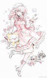 Rule 34 | 2girls, ^ ^, ahoge, animal, ankle socks, argyle clothes, argyle dress, artist self-insert, beret, black hair, bloom poetry (shining nikki), bow, bowtie, braid, brown eyes, cat, chinese commentary, cloak, closed eyes, clothed animal, clothes writing, collared shirt, commentary request, cross-laced clothes, cross-laced dress, cross-laced legwear, dress, dress ribbon, ear covers, frilled shirt collar, frilled sleeves, frills, fur hat, green eyes, hair between eyes, hair bow, hand up, happy, hat, high collar, high heels, highres, hood, hood up, hooded cloak, leg up, light blush, lis tain, long hair, long sleeves, looking at viewer, low twin braids, momo (nikki), multiple girls, multiple views, nikki (nikki), nikki (series), open mouth, pinafore dress, pink dress, pink hair, pleated dress, pumps, red bow, red bowtie, red ribbon, ribbon, shining nikki, shirt, shoes, short dress, simple background, sleeveless, sleeveless dress, sleeves past wrists, smile, snowflake necklace, socks, stylist (nikki), tareme, twin braids, very long hair, watermark, weibo watermark, whiskers, white background, white bow, white cat, white hat, white shirt, white shoes, white socks, yellow cloak