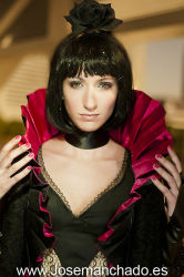 1girl black_hair cosplay deus_ex deus_ex:_human_revolution eliza_cassan eliza_cassan_(cosplay) female_focus laura_sanchez photo_(medium) solo