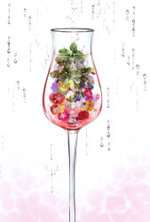 Rule 34 | alcohol, blueberry, comfey, cup, drink, drinking glass, ekm, food, food focus, fruit, gen 7 pokemon, in container, in cup, nintendo, no humans, pokemon, pokemon (creature), simple background, solo, water drop, white background, wine, wine glass