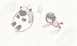 1girl @_@ amazingartistyellow animated animated_gif boots brown_footwear brown_hair cardigan commentary derivative_work gen_8_pokemon gloria_(pokemon) green_headwear grey_cardigan hat looping_animation motion_lines nintendo open_mouth pink_skirt pokemon pokemon_(creature) pokemon_swsh rolling rolling_girl_(vocaloid) short_hair skirt speed_lines tam_o&#039;_shanter tumbling vocaloid wool wooloo