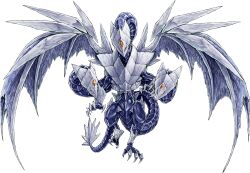 claws dragon dragon_tail dragon_wings duel_monster highres ice_dragon konami looking_at_viewer multiple_heads no_humans official_art spikes tail transparent_background trishula_dragon_of_the_ice_barrier wings yellow_eyes yu-gi-oh!