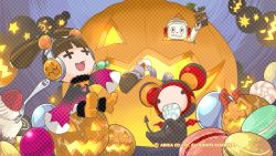 Rule 34 | + +, candle, candy, chibi, dress, food, fork, full body, halloween, headphones, highres, jack-o&#039;-lantern, long sleeves, official art, official wallpaper, open mouth, pumpkin, sleeves past wrists, smile, technictix