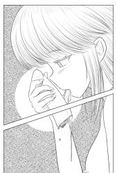 1girl blood cum guro monochrome nude original severed_penis penis