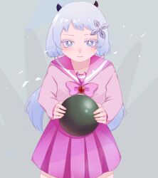 Rule 34 | 1girl, artist request, crocell chima, demon girl, horns, mairimashita! iruma-kun, school uniform, white hair