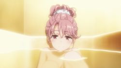 2girls animated animated_gif anime_screenshot bath bathroom blue_hair breasts getting_up green_eyes index_(toaru_majutsu_no_index) large_breasts long_hair meigo_arisa multiple_girls navel nude pink_eyes pink_hair toaru_majutsu_no_index toaru_majutsu_no_index:_endymion_no_kiseki wet