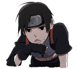 1boy black_eyes black_hair forehead_protector gloves kamoi_hayato male_focus naruto_(series) naruto_shippuuden sai short_hair solo sweat white_background