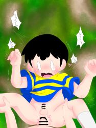 2boys anal anus belly black_hair blush child elementary_schoolboy groin lucas_(mother_3) mother_(series) mother_2 mother_3 mrsksigure multiple_boys ness_(mother_2) nintendo penis perineum pov saliva sex shirt shota super_smash_bros. sweat sweatdrop tears testicles yaoi