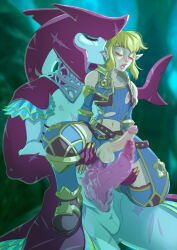 2boys absurdres anal animal_penis armlet armor bare_shoulders bigger_male biting blonde_hair blouse blue_shirt blue_shorts closed_eyes collarbone cosplay diphallia biting_ear ear_piercing earrings erection extra_penises feminine fingernails fins fish girly_boy glans highres interspecies jewelry large_penis lifting_person link male_focus male_penetrated multi_genitalia extra_penises multiple_boys navel nintendo nipples nude open_mouth penis penis_size_difference piercing pointy_ears ponytail precum rex_(xenoblade) rex_(xenoblade)_(cosplay) ripushko scar scar_on_arm scar_on_body scar_on_chest sex sharp_fingernails shirt shorts sidelocks sidon_(zelda) size_difference teeth testicles the_legend_of_zelda the_legend_of_zelda:_breath_of_the_wild torn_clothes torn_shirt torn_shorts trap extra_penises upper_teeth_only xenoblade_chronicles_(series) xenoblade_chronicles_2 yaoi yellow_nails zora