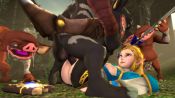 1girl 3boys 3d animated blonde_hair blue_eyes bokoblin bouncing_breasts breasts clothed_sex day elf full_body group_sex hetero highres lying missionary moaning monster multiple_boys nature nintendo nipples on_back on_ground open_mouth orc outdoors penis pointy_ears princess_zelda pussy sex testicles the_legend_of_zelda the_legend_of_zelda:_breath_of_the_wild thigh_grab torn_clothes uncensored vaginal video