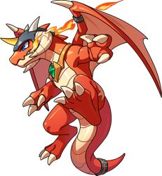 1other armor blue_eyes breath_weapon breathing_fire clenched_teeth dragon dragon_village_(series) dragon_village_collection fire flying furry game_cg helmet jewelry lowres neck_ring official_art skoorum_(dragon_village) tail tail_ornament tail_ring teeth third-party_source transparent_background