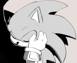 2boys animal_ears animal_nose closed_eyes commentary english_commentary fishsoof furry furry_male gloves hand_on_another&#039;s_face hedgehog_boy highres male_focus multiple_boys shadow_the_hedgehog signature solo_focus sonic_(series) sonic_the_hedgehog