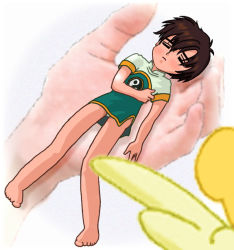 Rule 34 | 1990s (style), brown eyes, brown hair, cardcaptor sakura, chinese text, crossdressing, denkimorph, dress, gender request, genderswap, li xiaolang, short hair