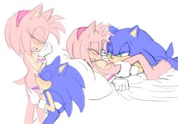 amy_rose angelofhapiness bad_tag barefoot barely_visible_genitalia breasts couple cunnilingus feet fellatio female furry gloves hedgehog hetero highres legs male oral panties panty_pull pussy sega sex sonic_(series) sonic_the_hedgehog underwear underwear_down undressing_another vaginal