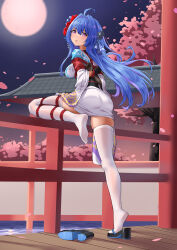 Rule 34 | 1girl, absurdres, ahoge, arms behind back, ass, bdsm, beads, between breasts, black gloves, black shoes, blue hair, blue ribbon, bondage, bound, bound arms, bound breasts, bound legs, bound torso, breast bondage, breasts, clenched hand, clenched hands, commission, female focus, flower, gloves, hair flower, hair ornament, hair ribbon, hairclip, high heels, highres, huge filesize, japanese clothes, kimono, large breasts, leaning forward, long hair, long sleeves, looking at viewer, looking back, looking down, multicolored hair, obi, open mouth, original, outdoors, perky breasts, pixiv commission, predicament bondage, purple eyes, purple hair, red rope, ribbon, rope, sash, school uniform, see-through clothes, see-through legwear, serafuku, shibari, shibari over clothes, shoes, short kimono, skin tight, skindentation, solo, t zhonglang, thighhighs, thighs, tiptoes, tongue, two-tone hair, very long hair, white kimono, white thighhighs, wooden floor