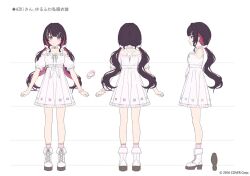 Rule 34 | 1girl, azki (7th costume) (hololive), azki (hololive), black hair, blunt bangs, boots, choker, colored inner hair, colored shoe soles, commentary request, copyright notice, criss-cross back-straps, cross-laced clothes, cross-laced sleeves, dress, empire waist, fold-over boots, frilled dress, frills, full body, hair ornament, hair scrunchie, hairclip, hololive, lace-up boots, low twintails, multicolored hair, multiple views, off-shoulder dress, off shoulder, official alternate hairstyle, official art, pink choker, pink hair, pink socks, platform boots, pleated dress, puffy short sleeves, puffy sleeves, purple eyes, scottie (phantom2), scrunchie, second-party source, short dress, short sleeves, sidelocks, sleeves past wrists, socks, solo, turnaround, twintails, virtual youtuber, white boots, white dress, x hair ornament