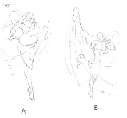 2025 arm_guards bad_tag bikini blue_hair border commentary commission concept_art english_commentary feet foreshortening gradient_hair head_tilt headpiece highres incoming_kick kicking long_hair looking_ahead monochrome multicolored_hair muscular_legs open_hand original outside_border paludron panties pantyshot rejean_dubois ribbon ribbon-trimmed_legwear ribbon_trim simple_background skirt soles standing standing_on_one_leg swimsuit tabasa_(sandstormriley) thick_thighs thighs underwear unfinished variant_set white_background