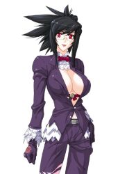 1girl belt breasts cleavage demonbane game_cg glasses large_breasts nya_(demonbane) pants tagme