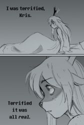 1alchemistart 1girl animal_ears antlers deer_antlers deer_ears deer_girl deltarune freckles furry furry_female highres horns long_hair noelle_holiday reindeer_girl weird_route_(deltarune)