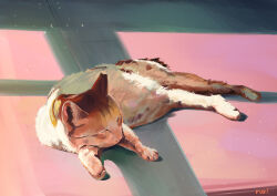 cat commentary highres no_humans original painterly rurikon